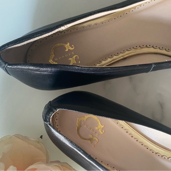 C. wonder leather ballet flats with gold hardware - Picture 6 of 7